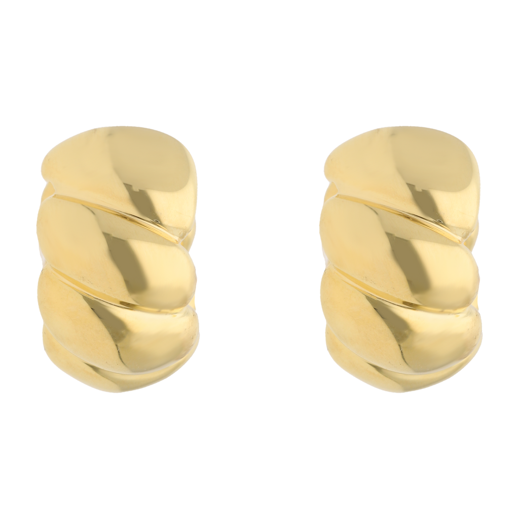Arracadas huecas caracol 14K