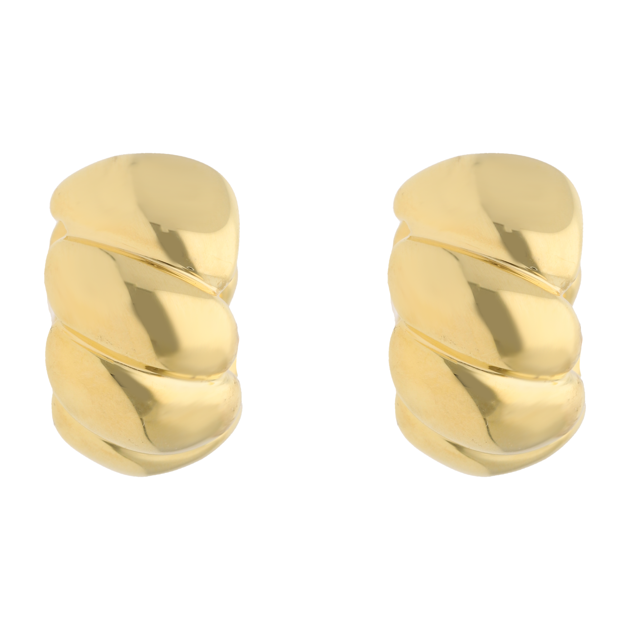 Arracadas huecas caracol 14K