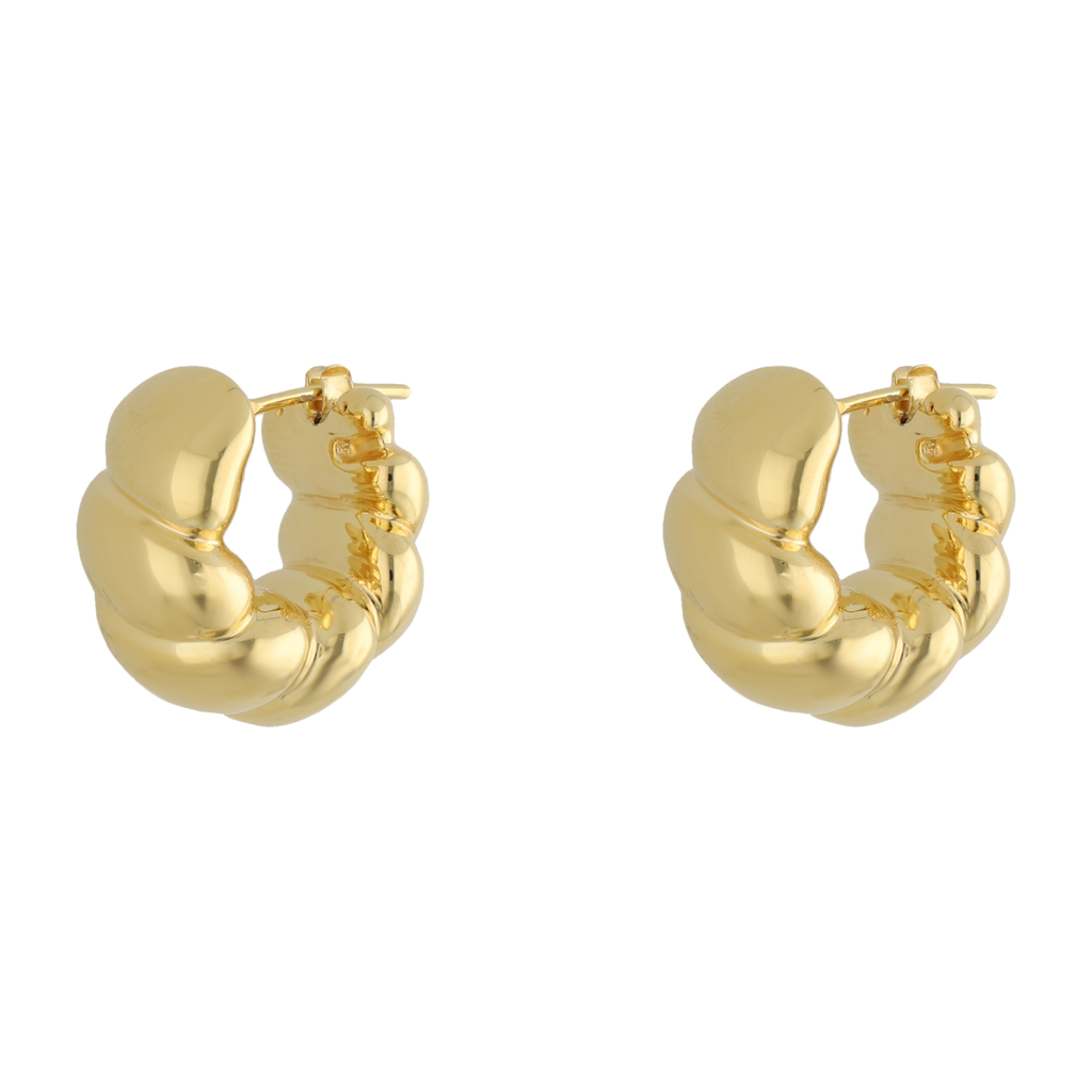 Arracadas huecas caracol 14K