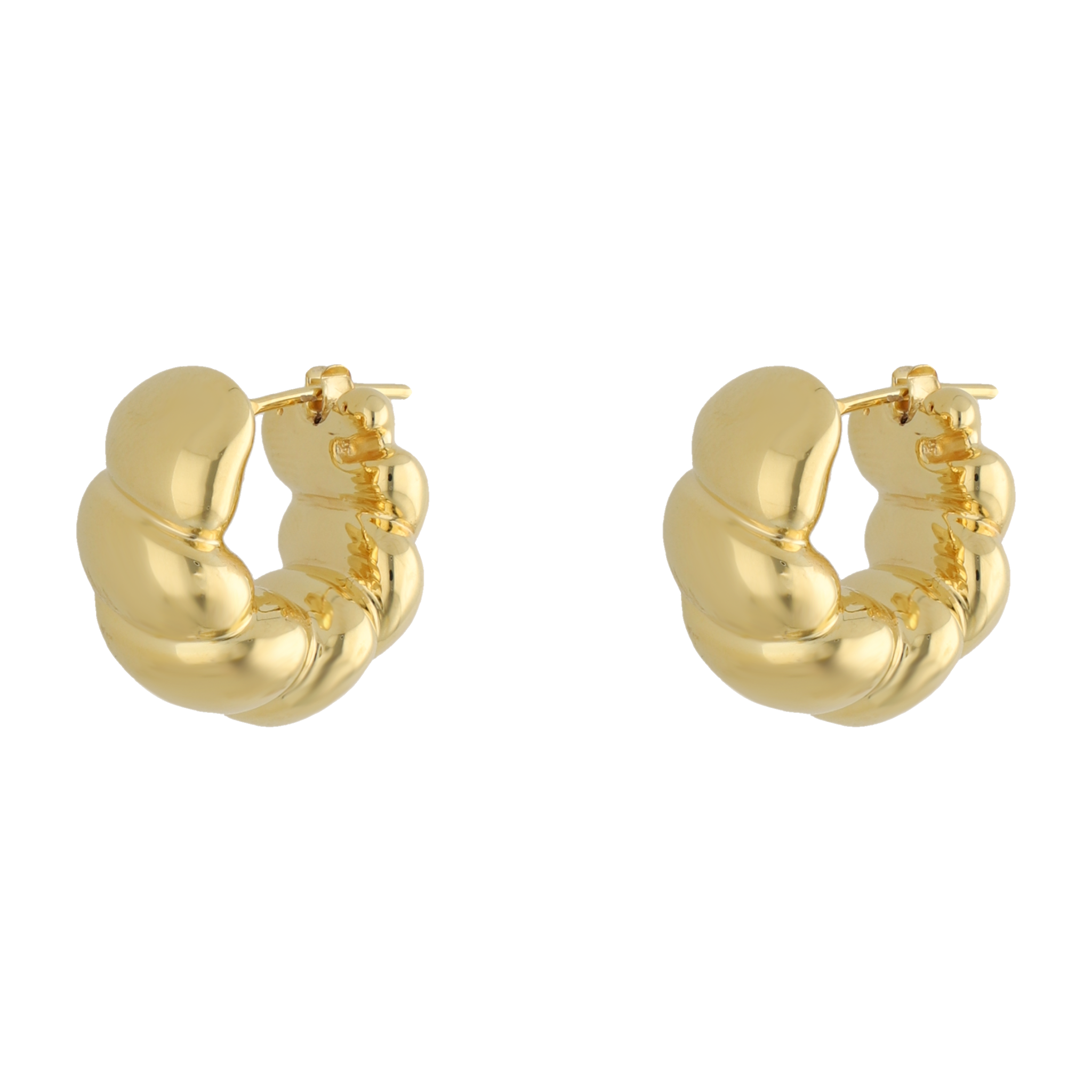 Arracadas huecas caracol 14K