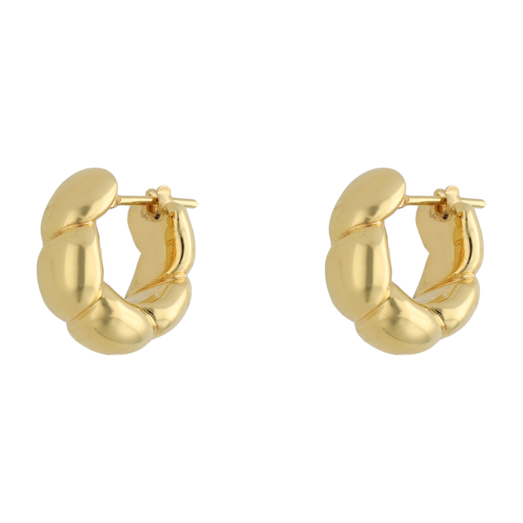 Arracadas chicas huecas caracol 14K
