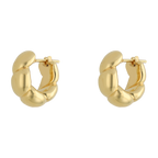 Arracadas chicas huecas caracol 14K