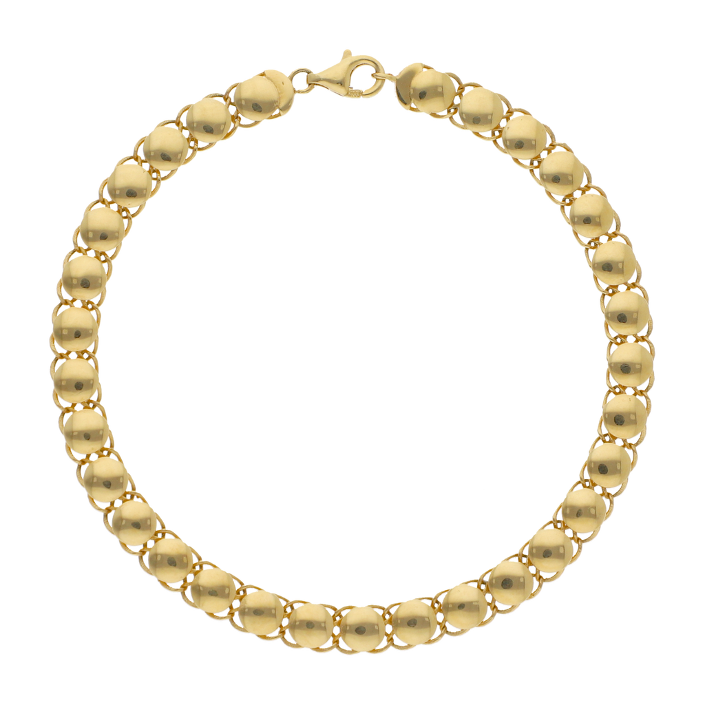 Pulsera bolas lisas 14K