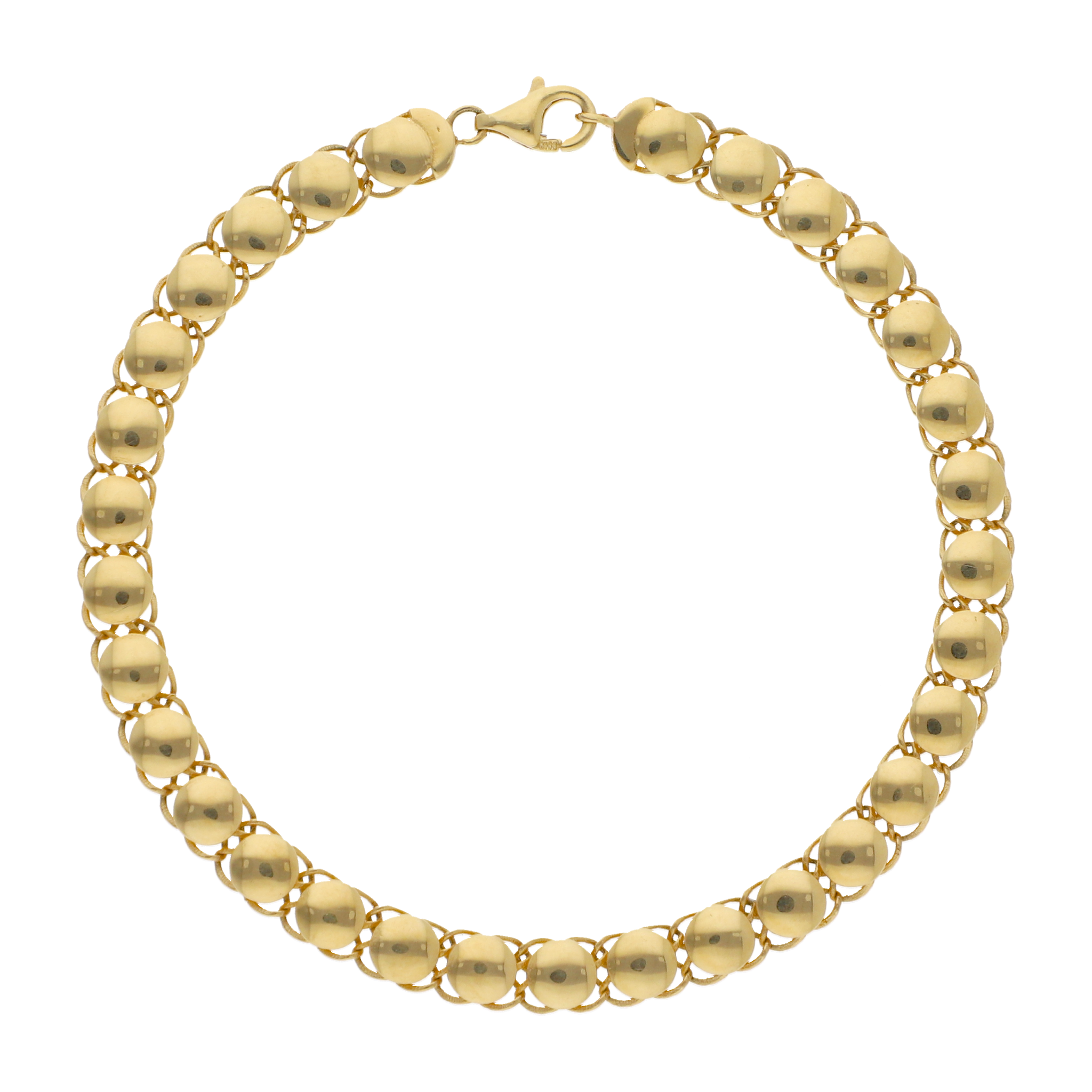 Pulsera bolas lisas 14K