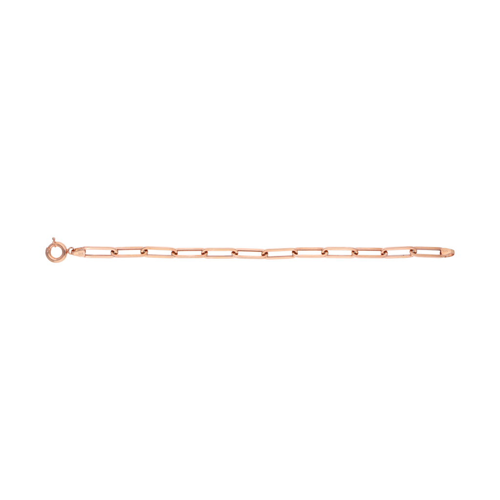 Pulsera hueca oro rosa 14K