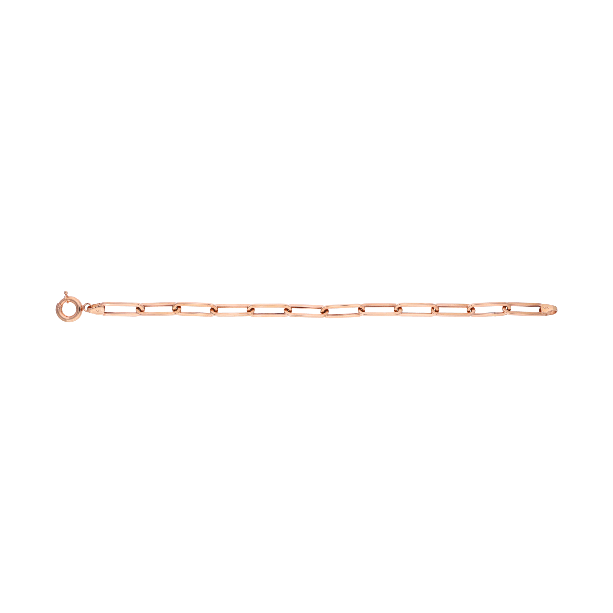 Pulsera hueca oro rosa 14K