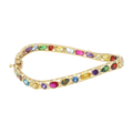 Aro rígido curvedao circonias colores 14K
