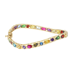 Aro rígido curvedao circonias colores 14K