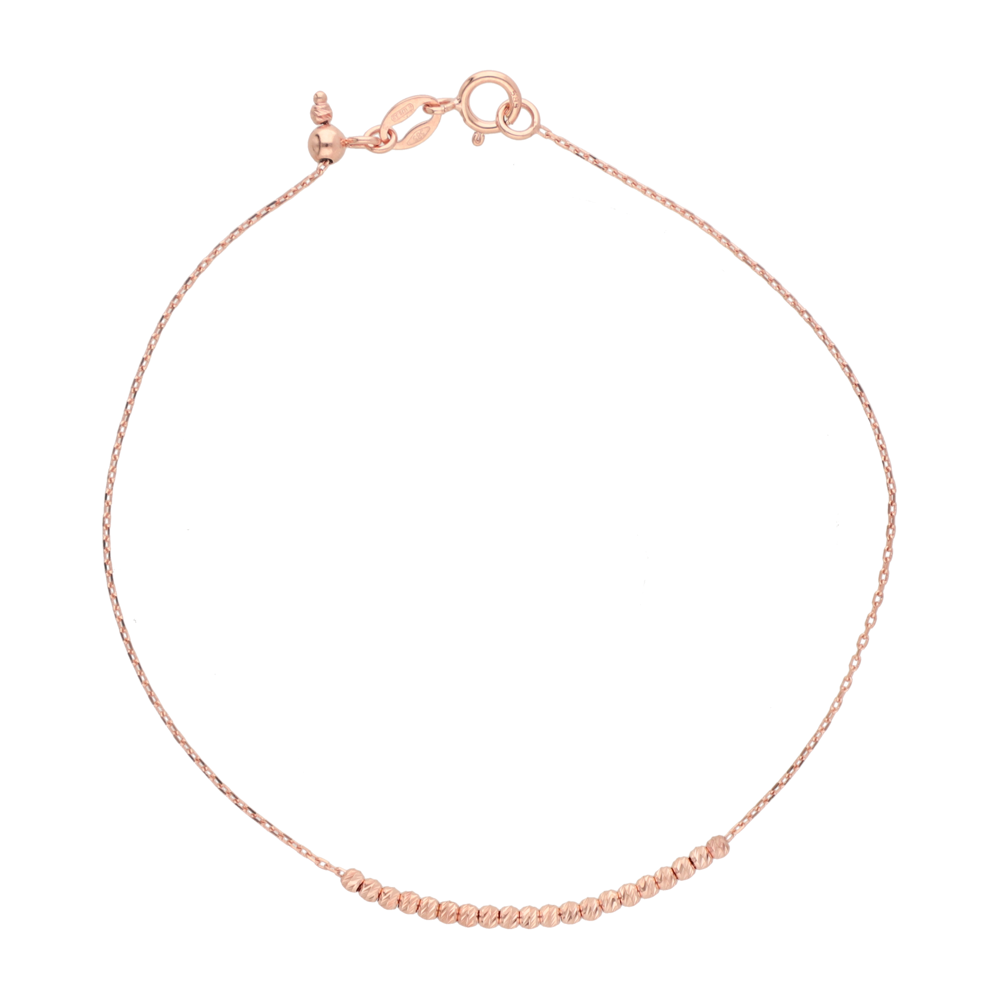 Pulsera bolitas diamantadas 14K