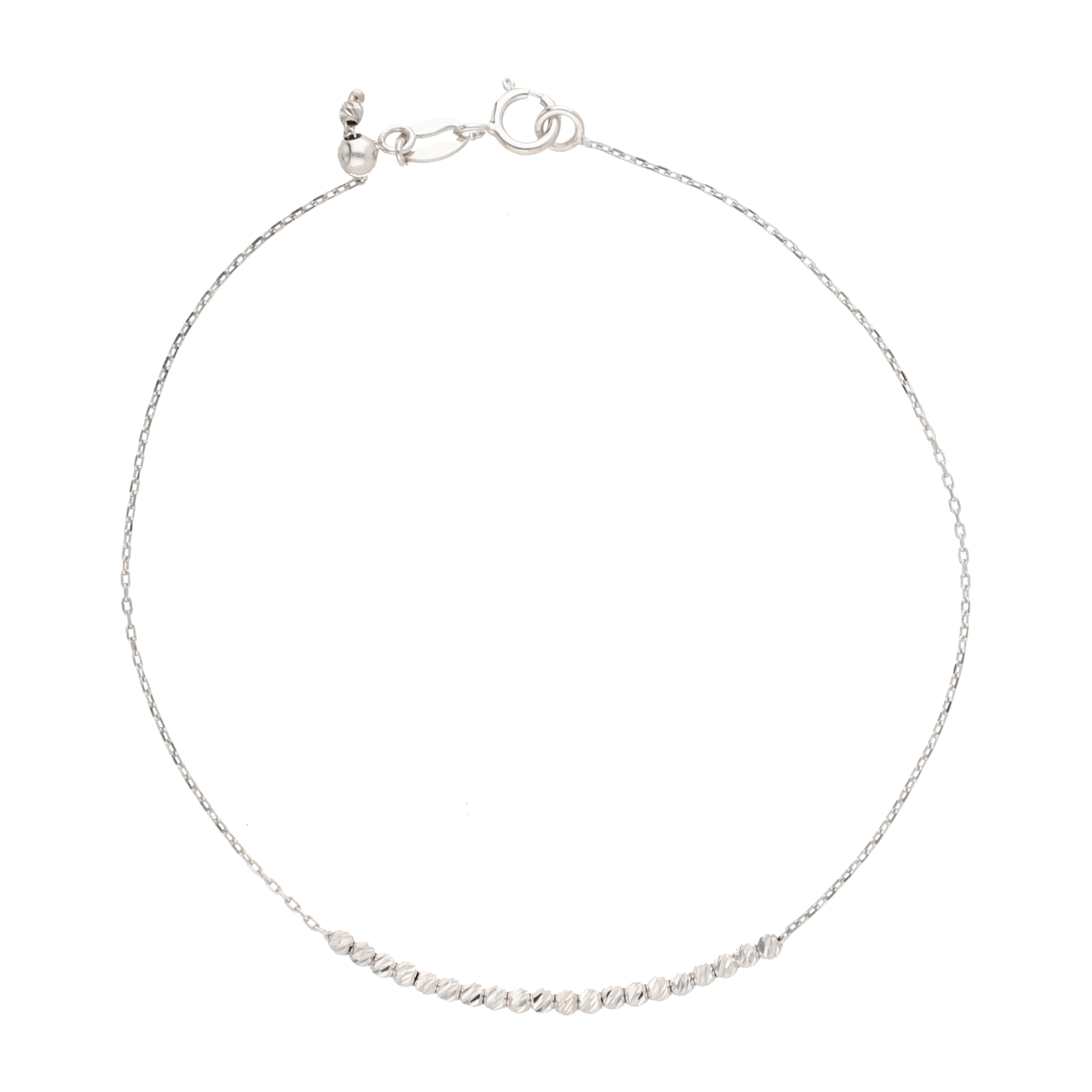 Pulsera bolitas diamantadas 14K