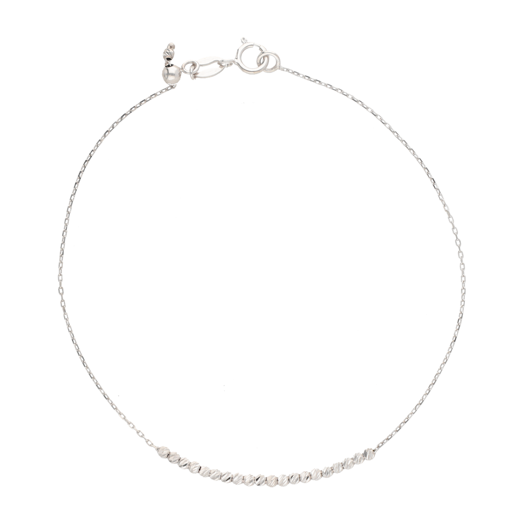 Pulsera bolitas diamantadas 14K