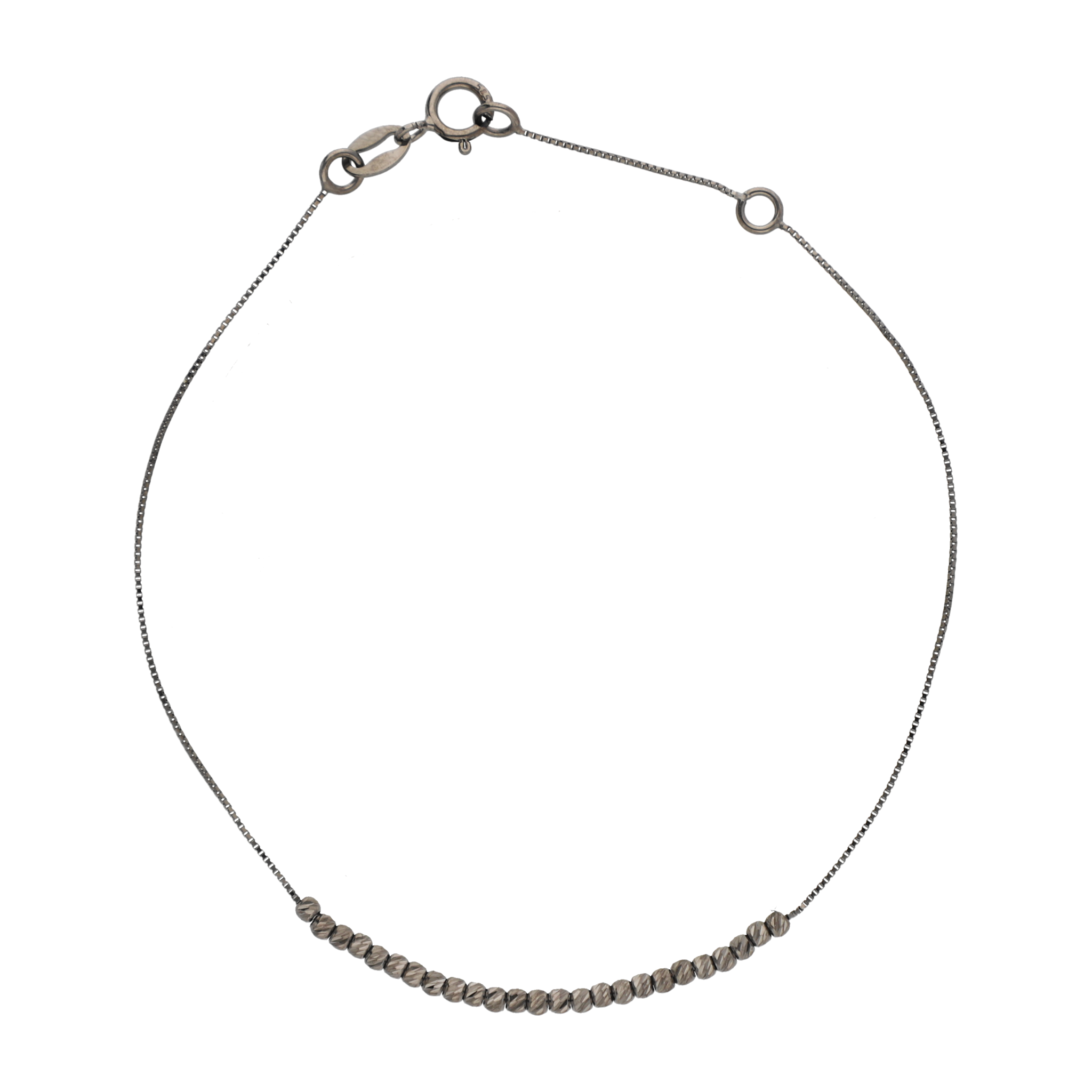 Pulsera bolitas diamantadas 14K
