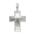 Cruz lisa hueca oro blanco 14K