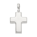 Cruz lisa hueca oro blanco 14K