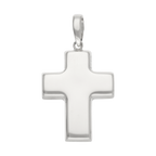 Cruz lisa hueca oro blanco 14K