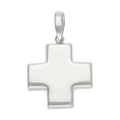 Cruz roja hueca oro blanco 14K