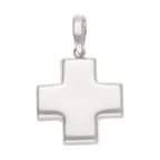 Cruz roja hueca oro blanco 14K