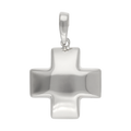 Cruz roja hueca oro blanco 14K