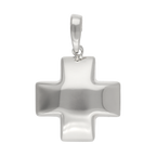 Cruz roja hueca oro blanco 14K