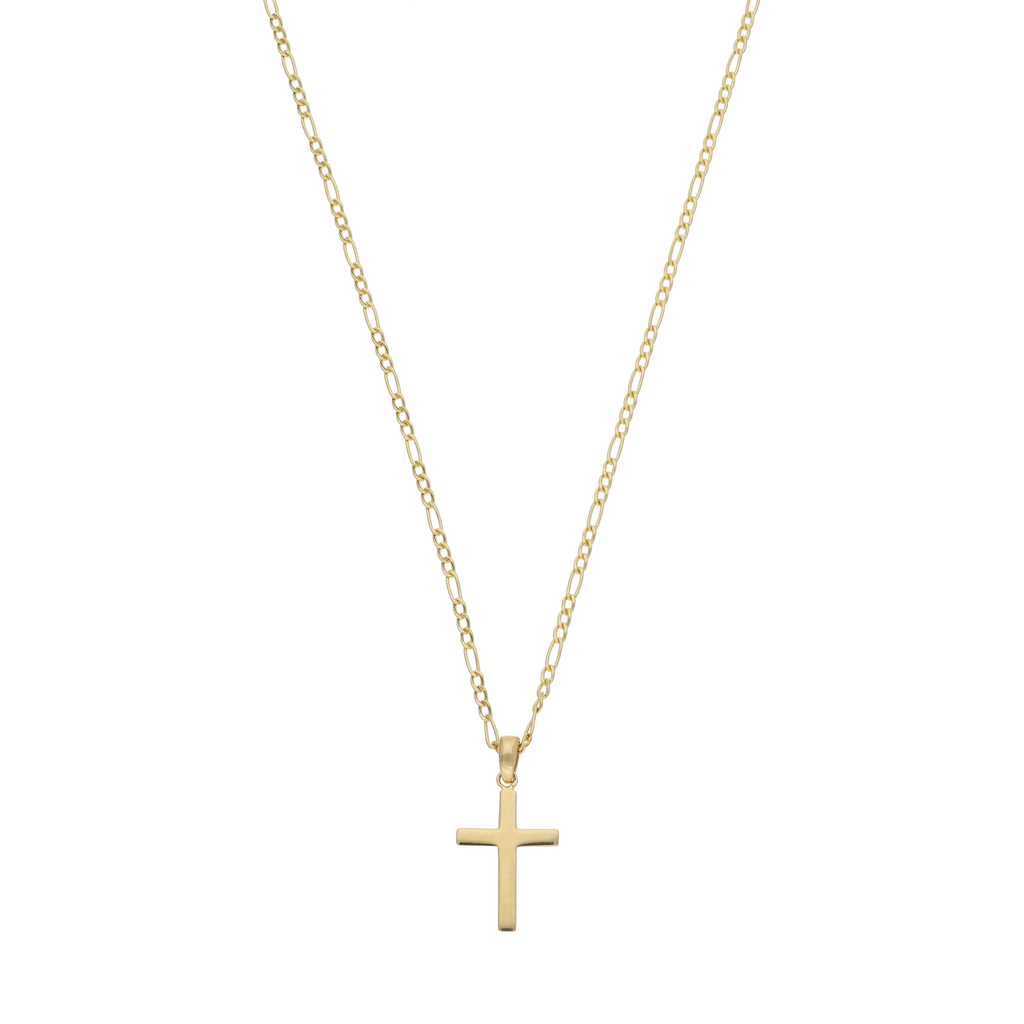 Collar cruz lisa 14K