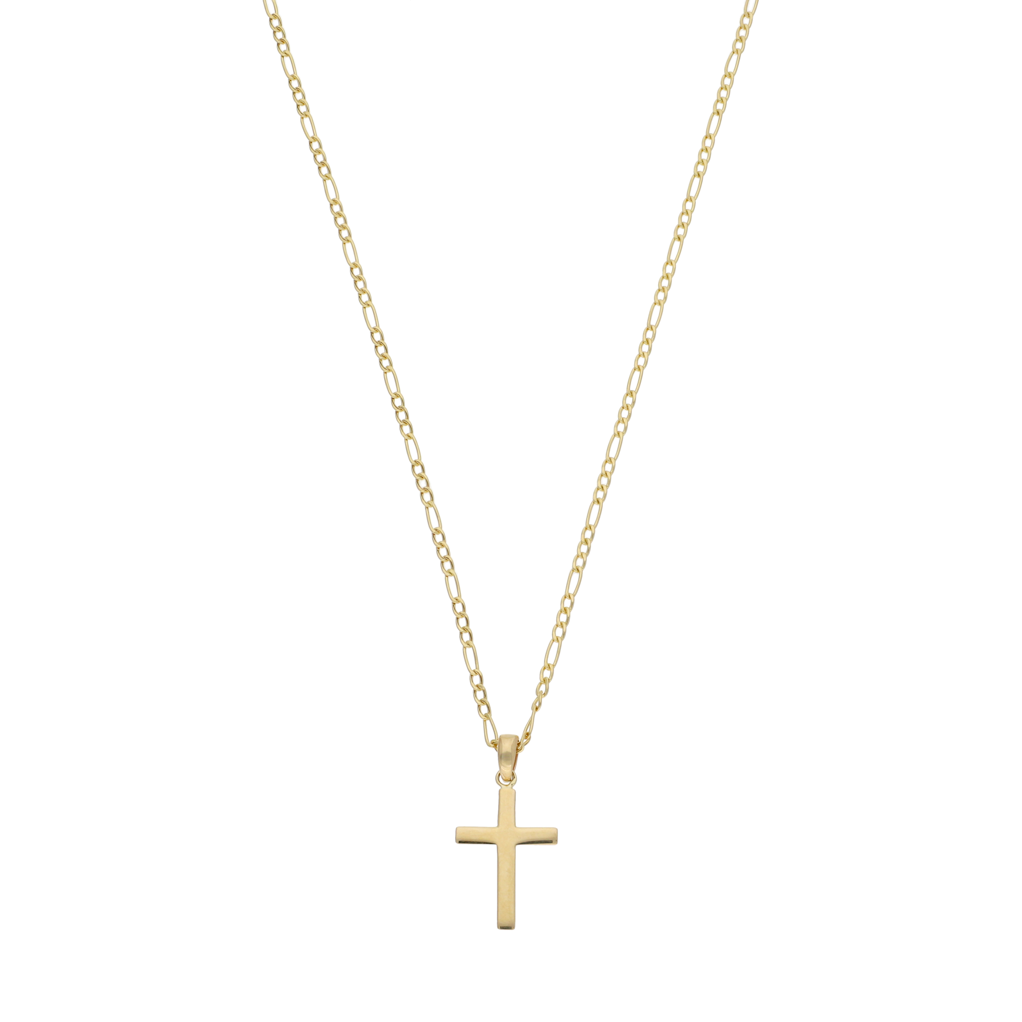 Collar cruz lisa 14K