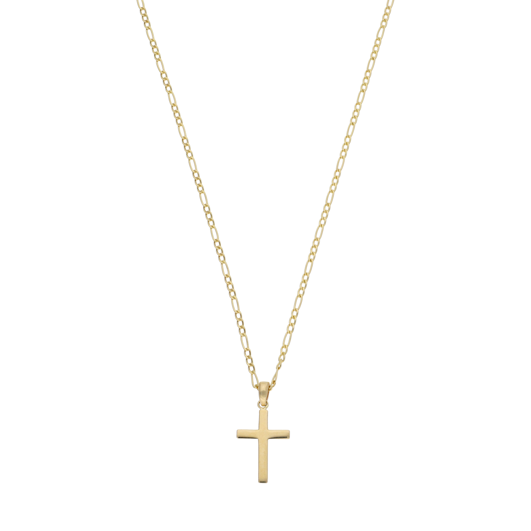 Collar cruz lisa 14K