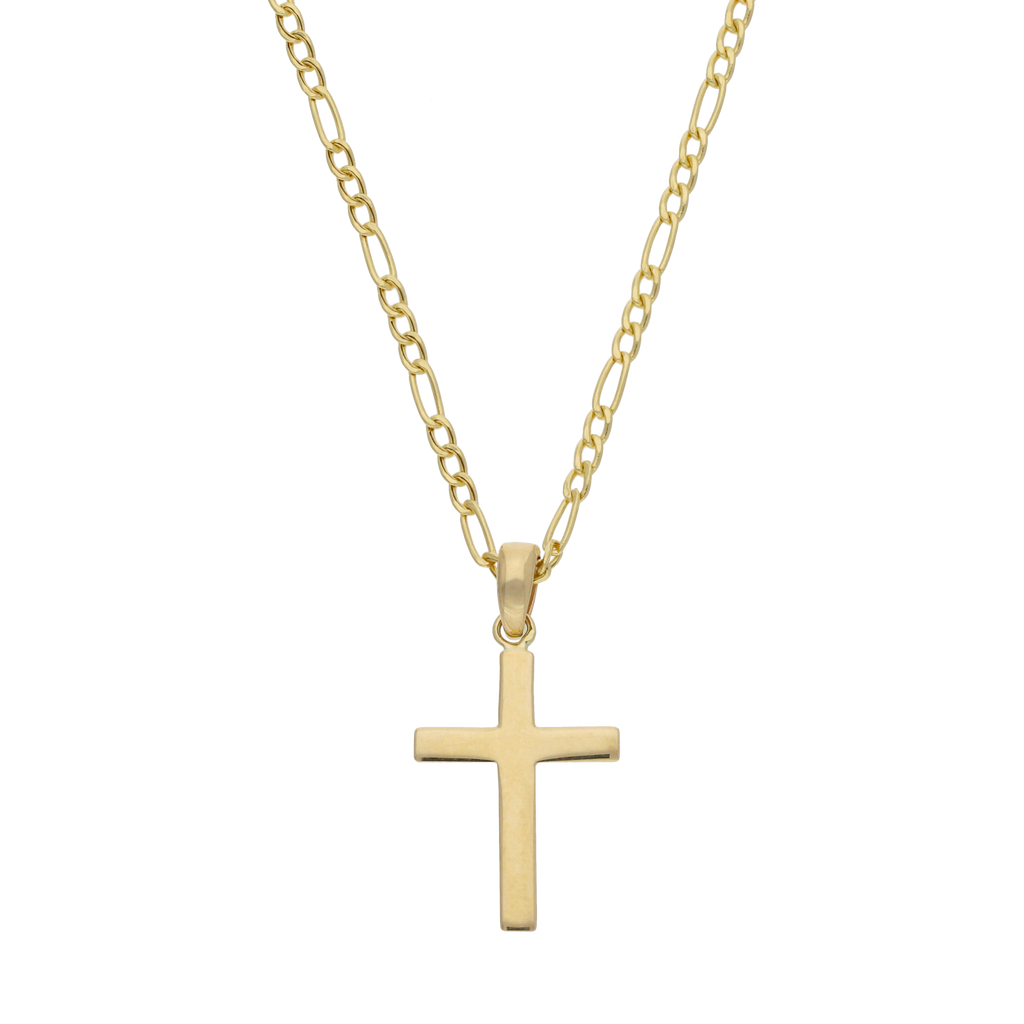 Collar cruz lisa 14K