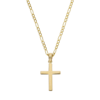 Collar cruz lisa 14K