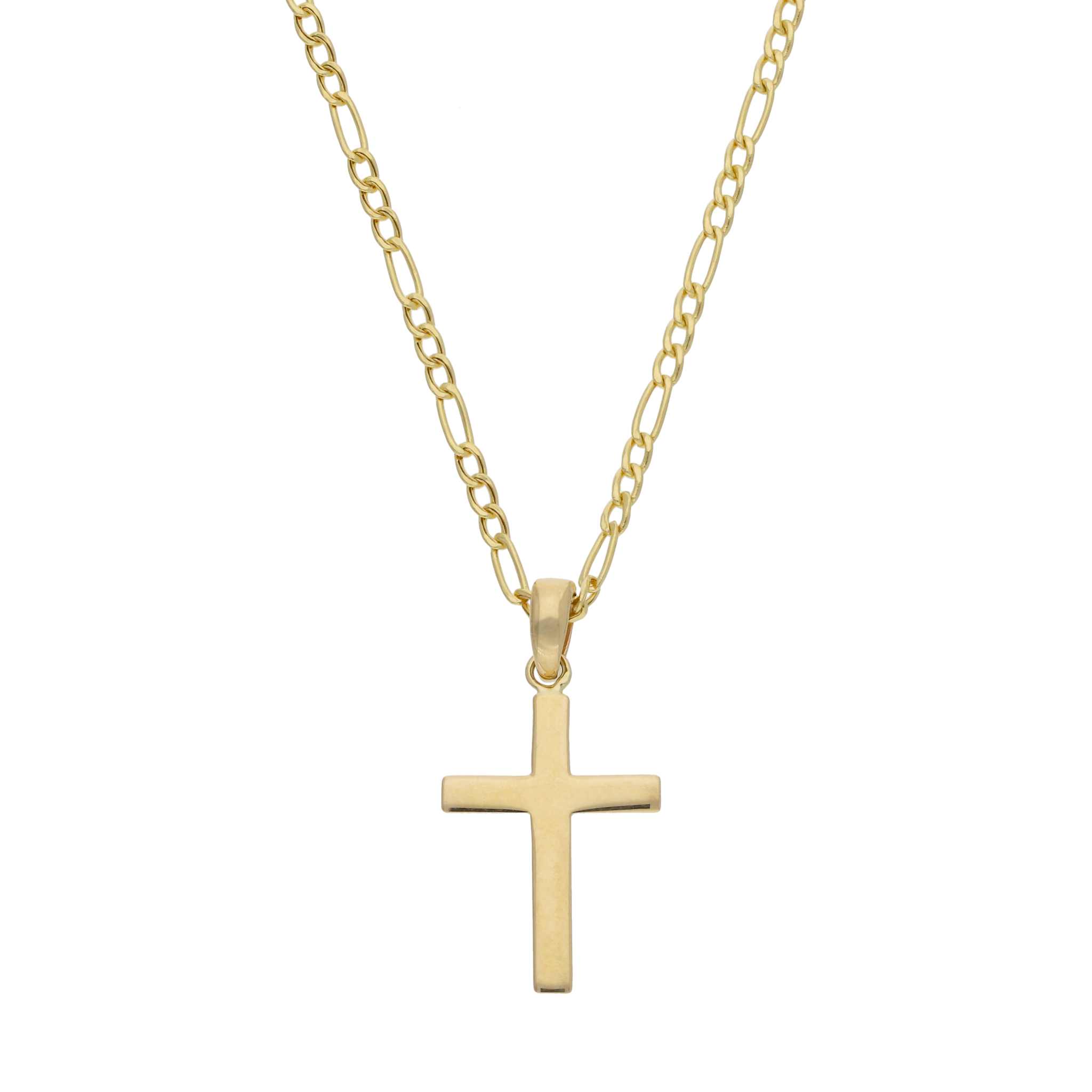 Collar cruz lisa 14K