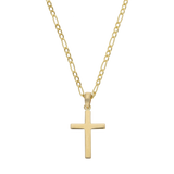 Collar cruz lisa 14K