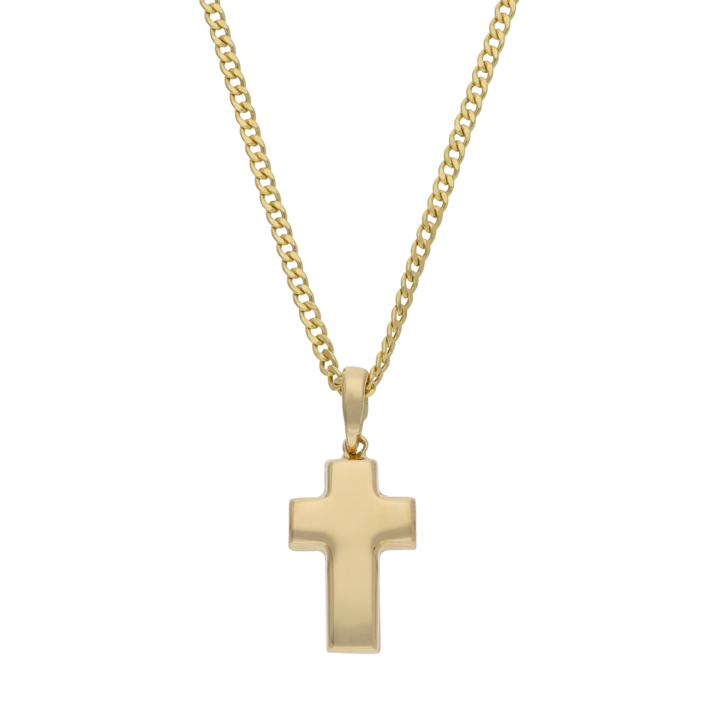 Collar cruz lisa 14K