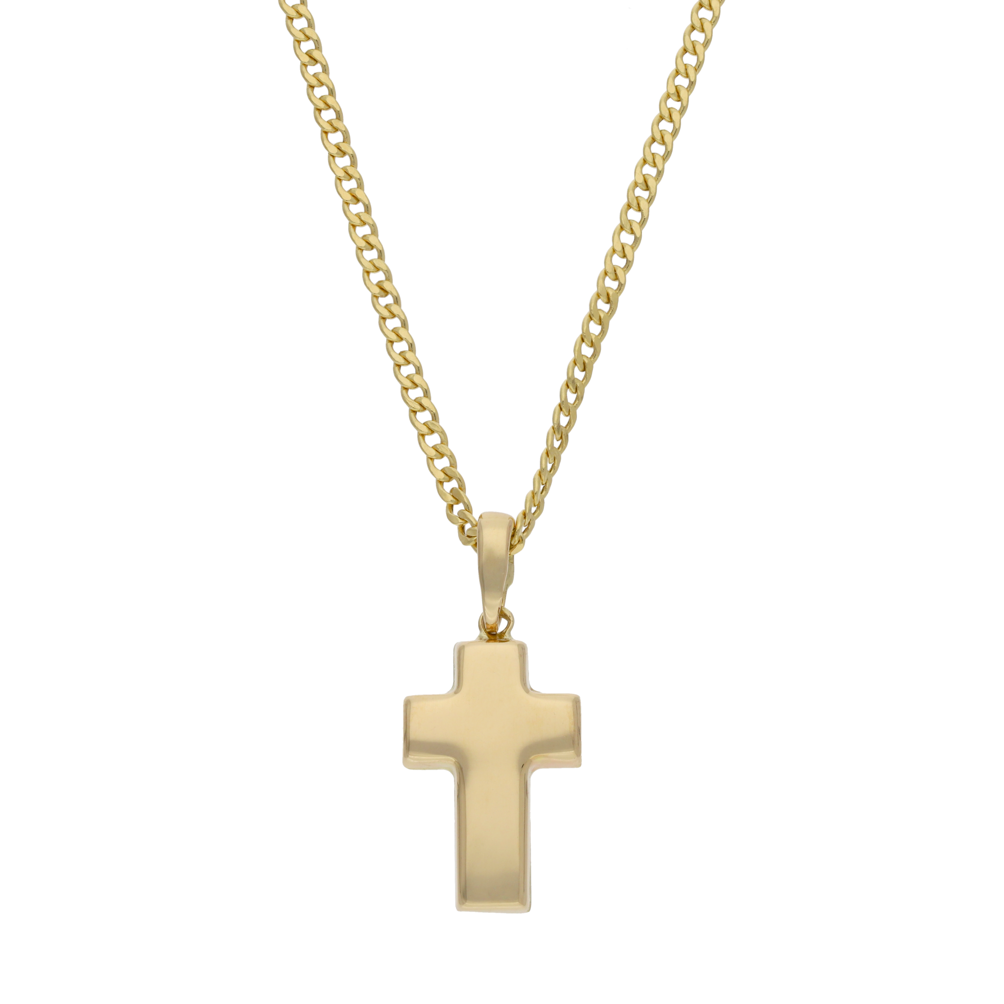 Collar cruz lisa 14K