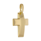 Cruz lisa hueca oro amarillo 14K