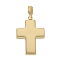 Cruz lisa hueca oro amarillo 14K