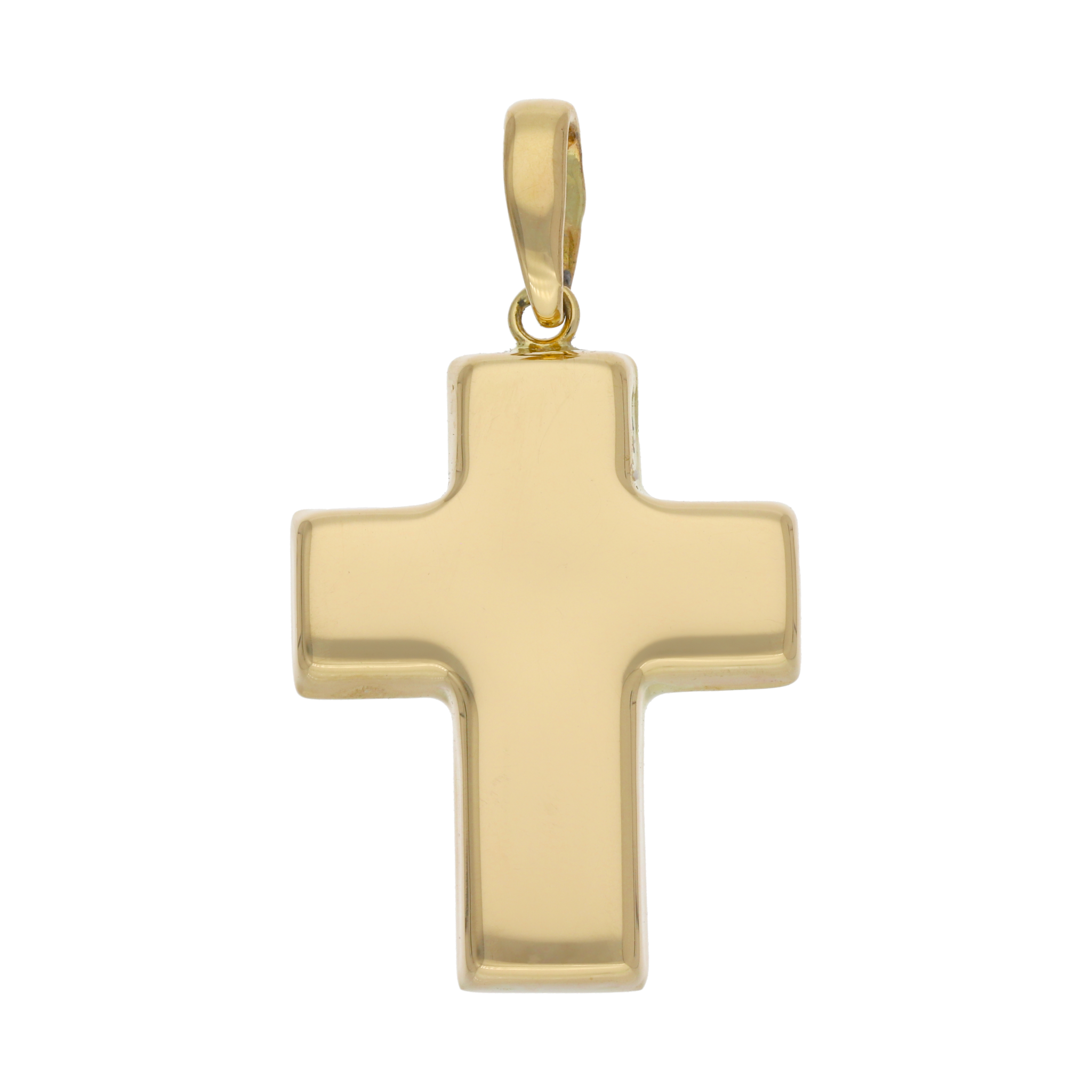 Cruz lisa hueca oro amarillo 14K