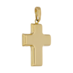 Cruz lisa hueca oro amarillo 14K
