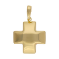 Cruz roja hueca oro amarillo 14K