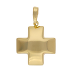 Cruz roja hueca oro amarillo 14K