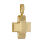 Cruz roja hueca oro amarillo 14K