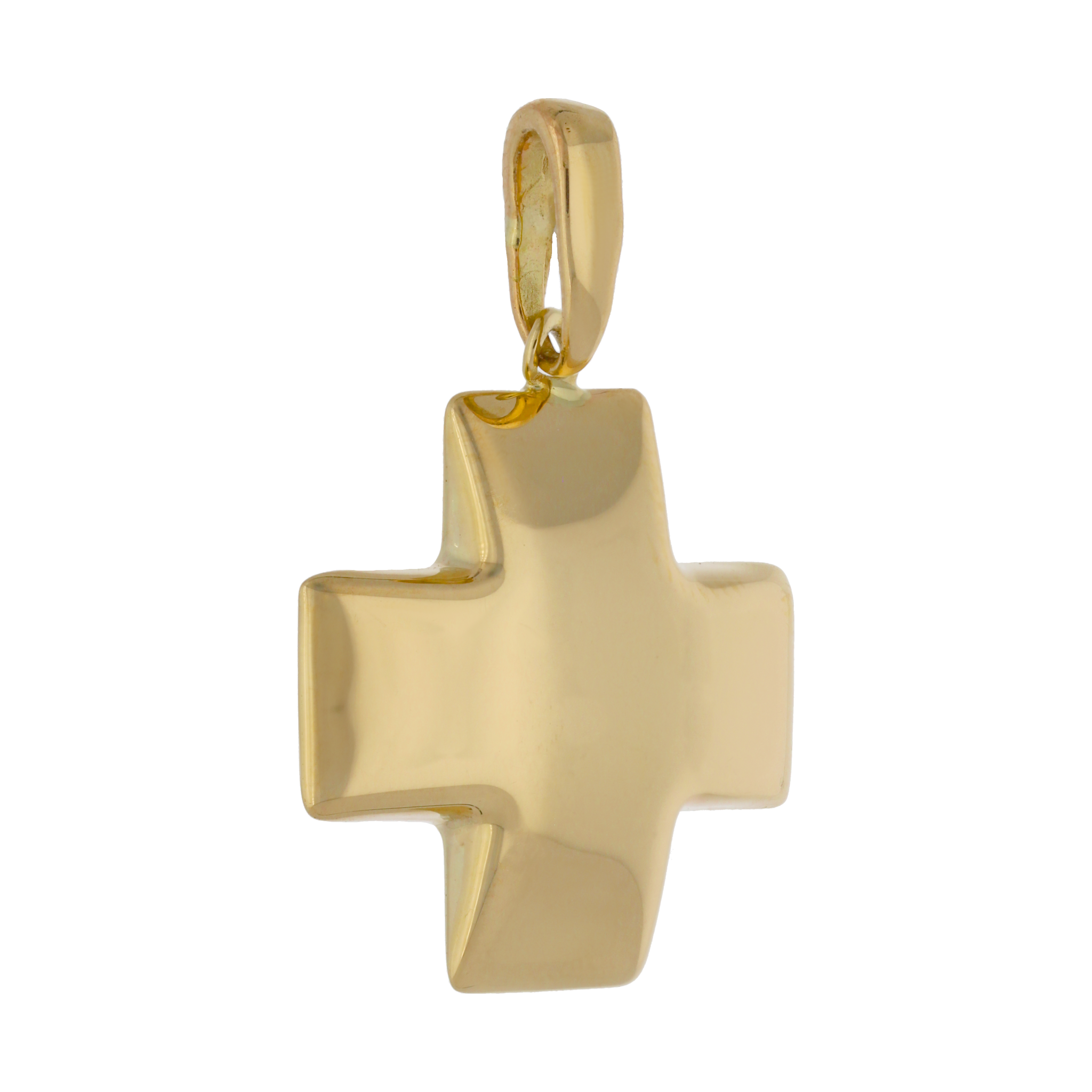 Cruz roja hueca oro amarillo 14K