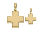 Cruz roja hueca oro amarillo 14K