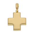 Cruz roja hueca oro amarillo 14K