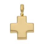 Cruz roja hueca oro amarillo 14K