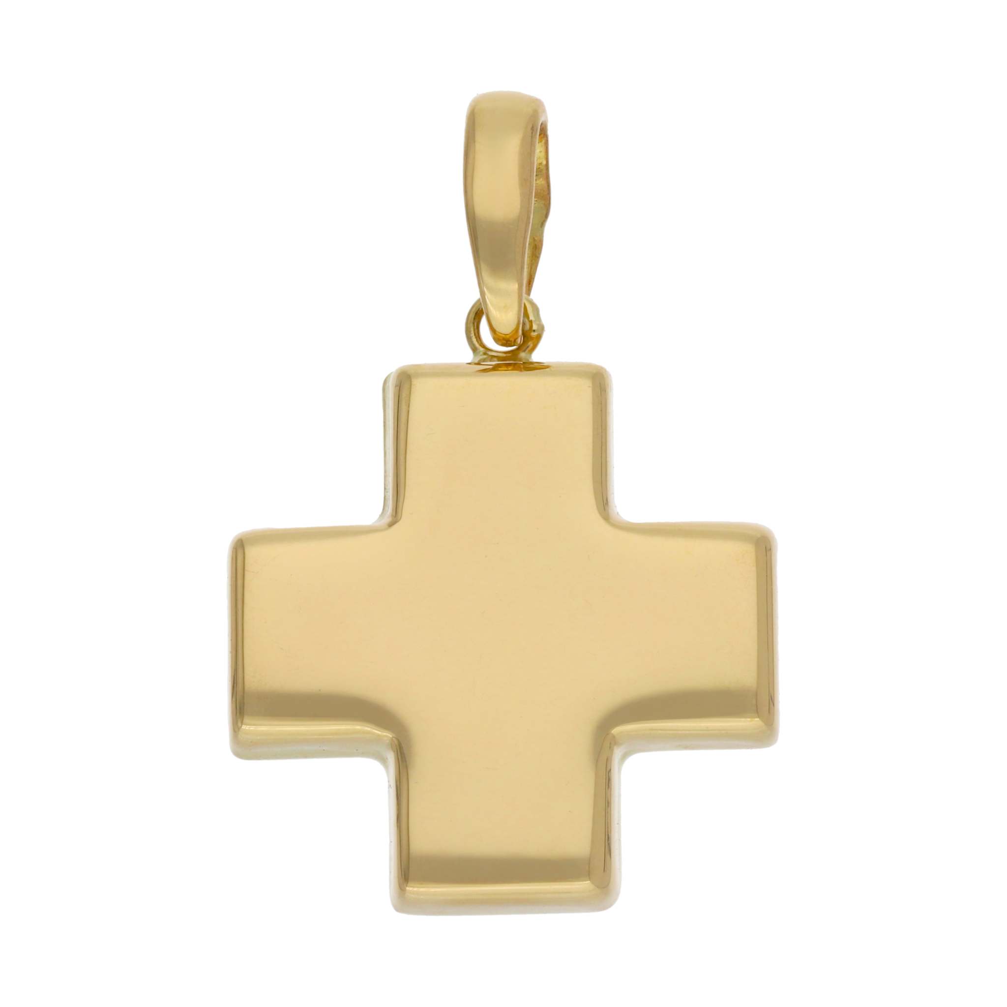 Cruz roja hueca oro amarillo 14K