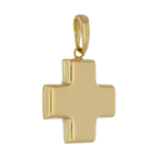 Cruz roja hueca oro amarillo 14K