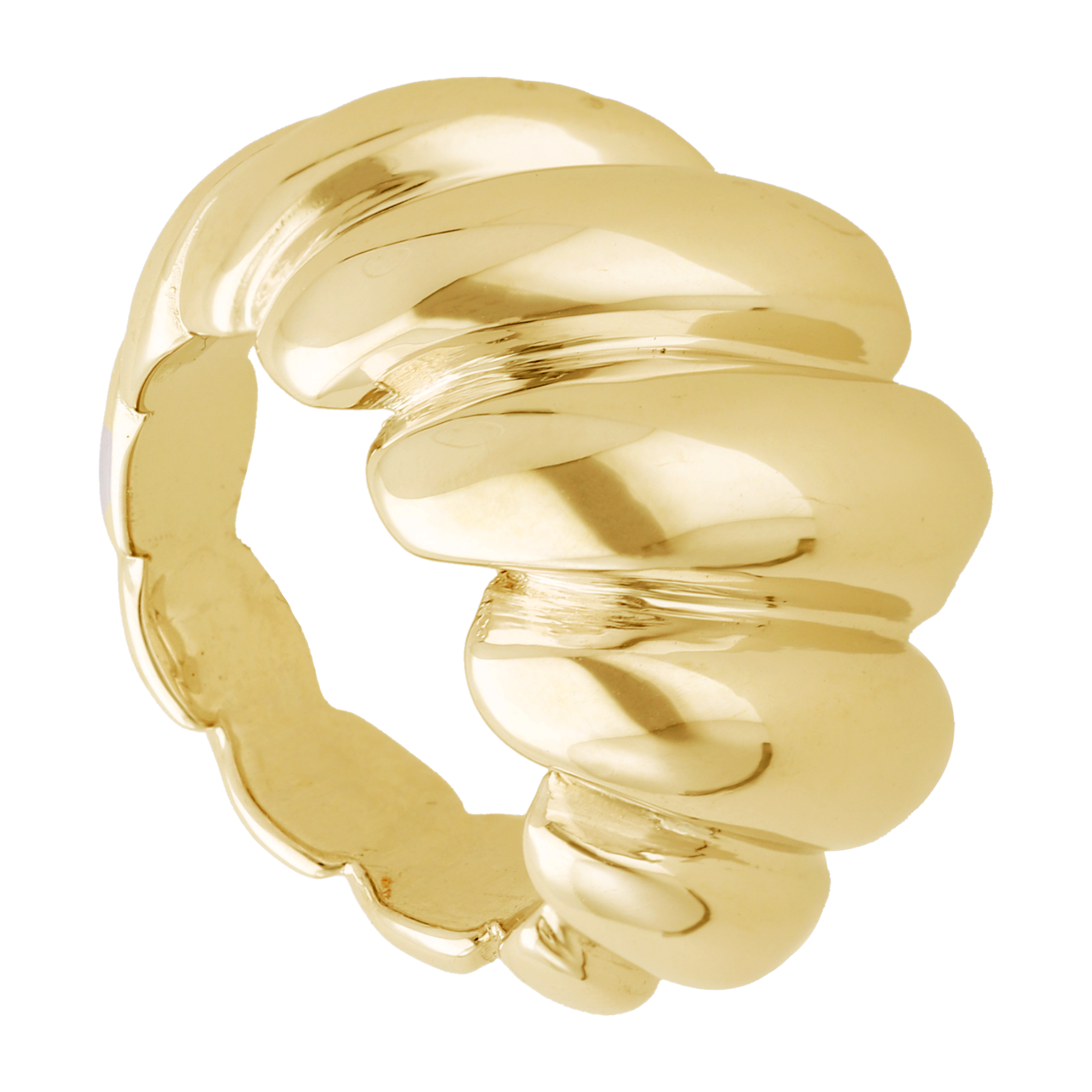 Anillo hueco croissant 14K