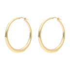 Arracadas circulares grandes huecas 14K