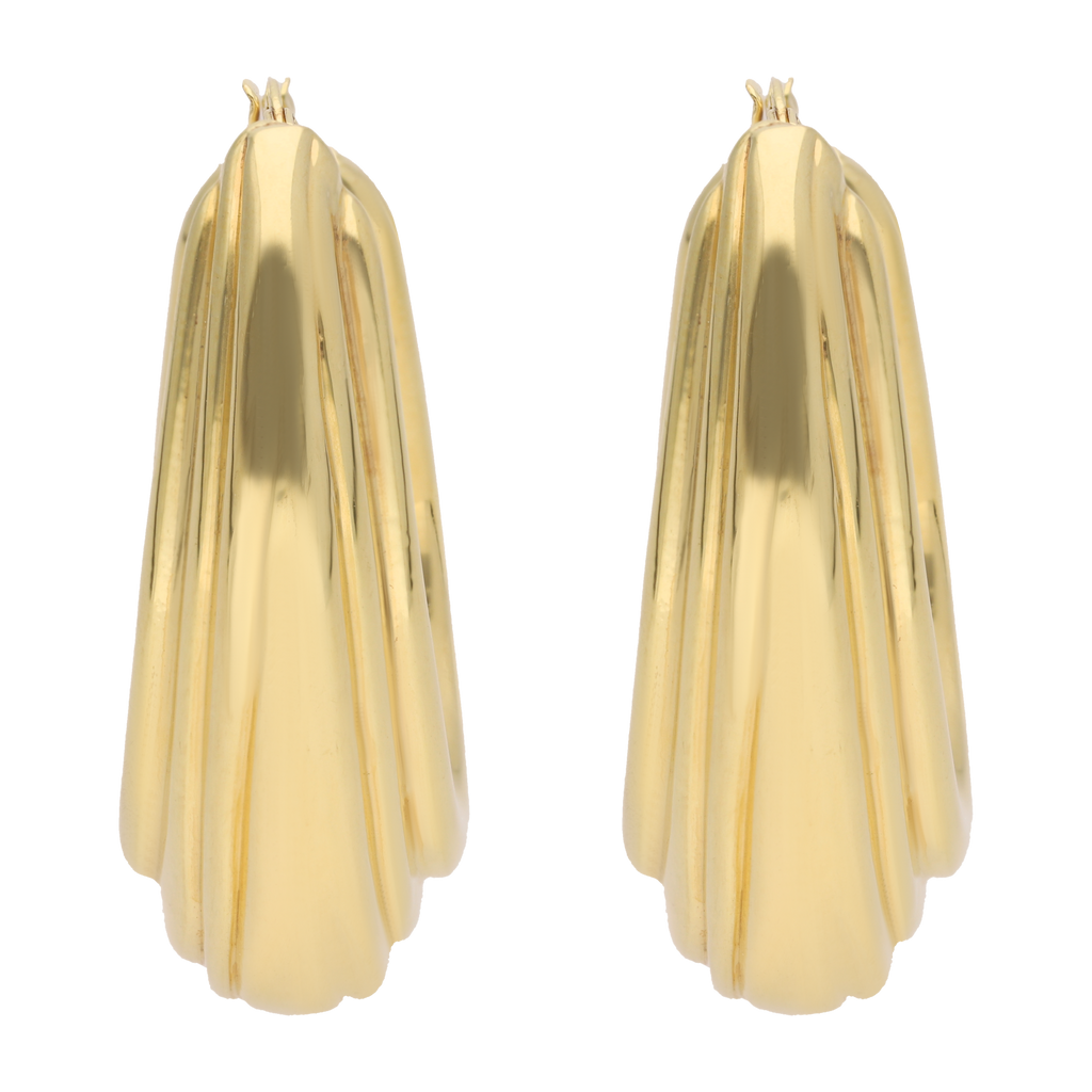 Arracadas oval textura 14K