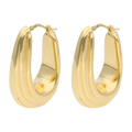 Arracadas oval textura 14K