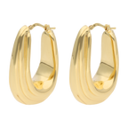 Arracadas oval textura 14K